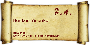 Henter Aranka névjegykártya